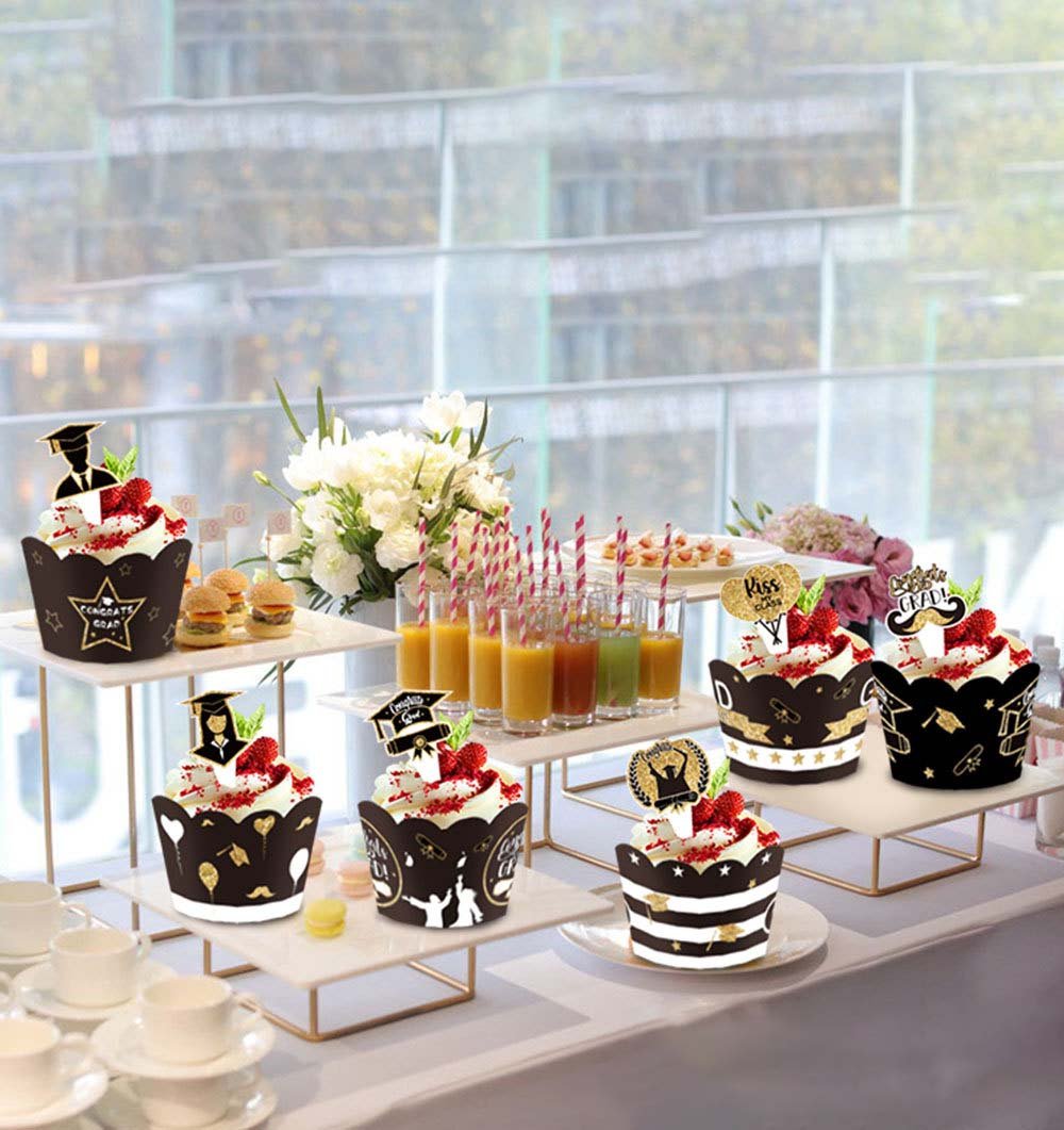 Graduation Cake Decorations Set - Wrappers and Toppers for Grad Party - Image 5