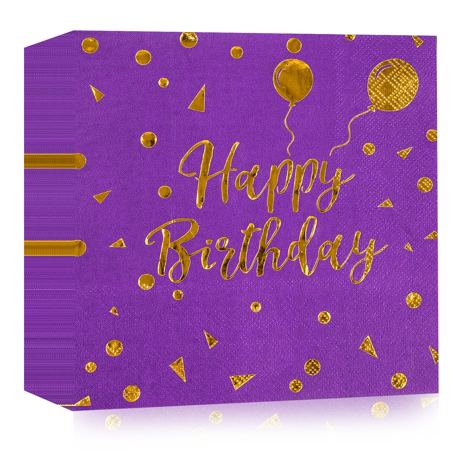 purple birthday napkin