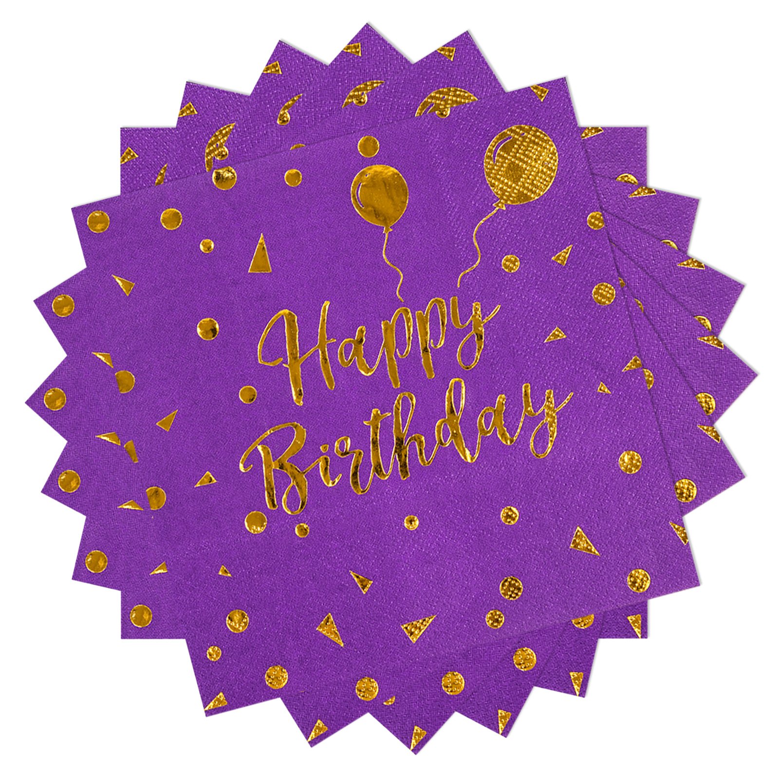 purple birthday napkin