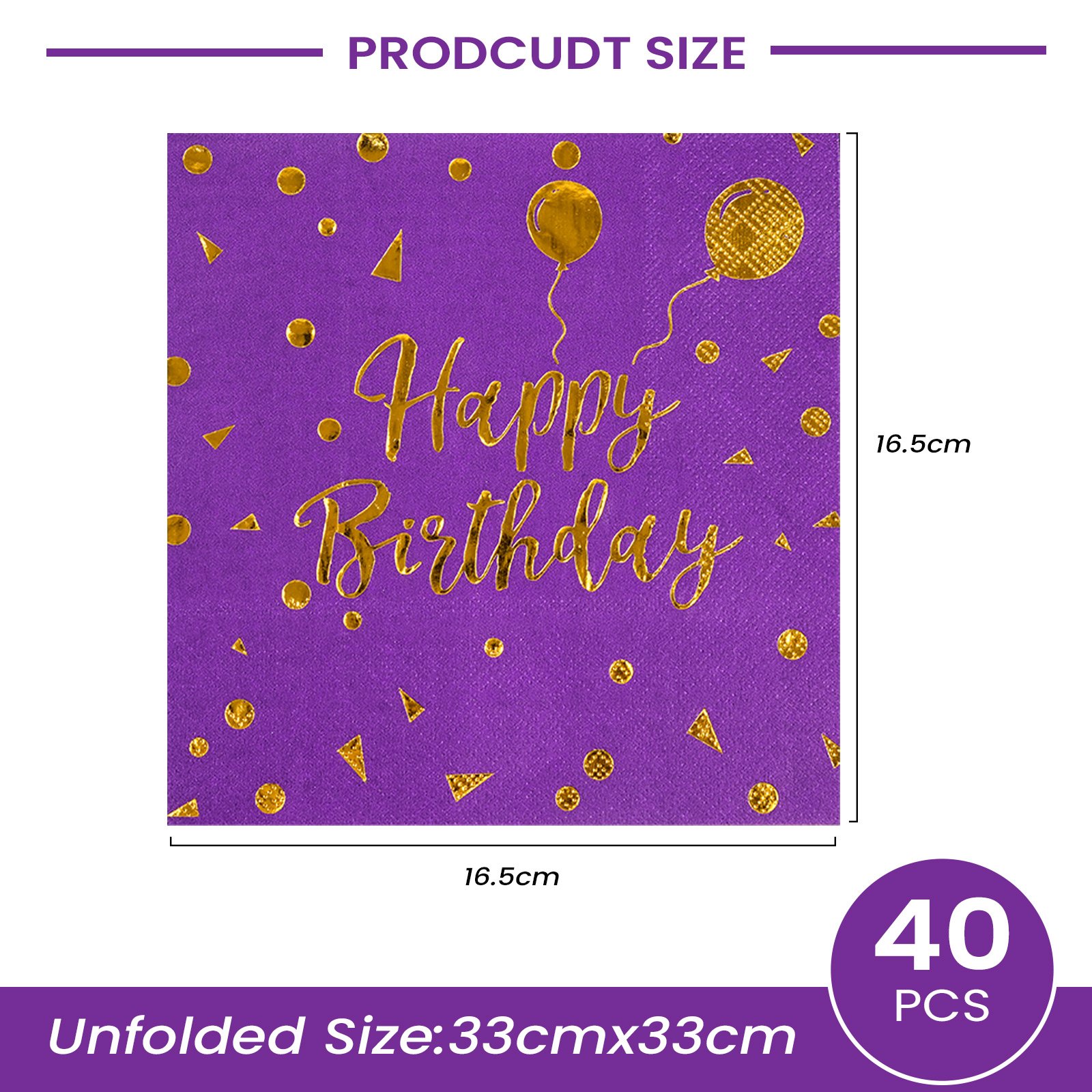 purple birthday napkin