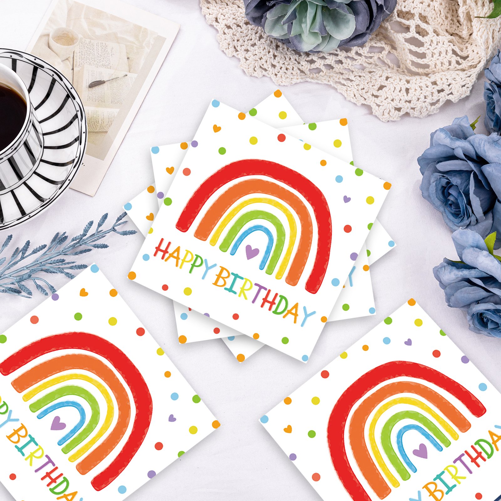 rainbow polka dot-napkin