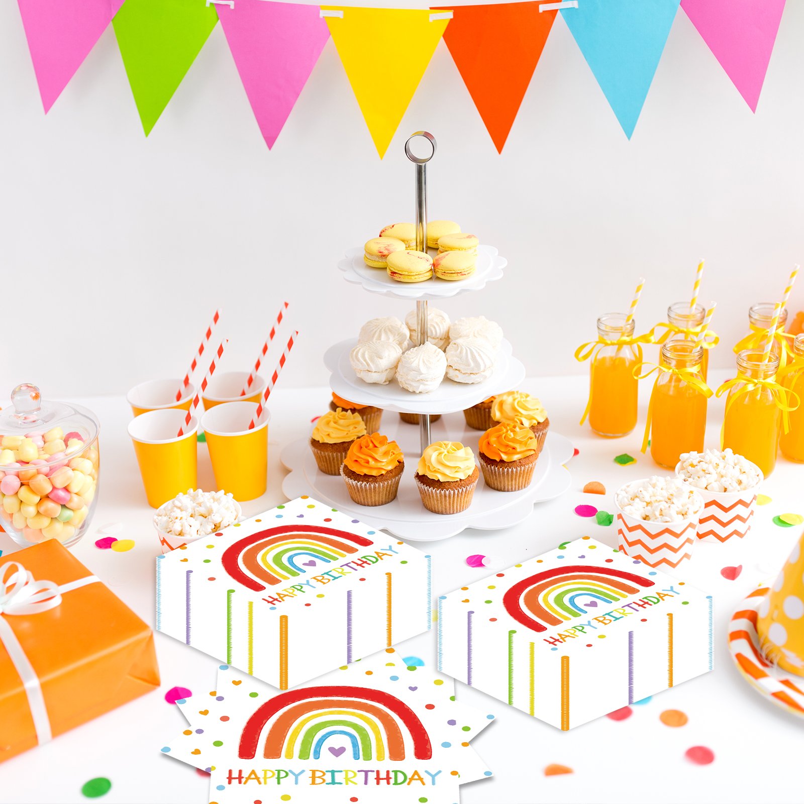 rainbow polka dot-napkin