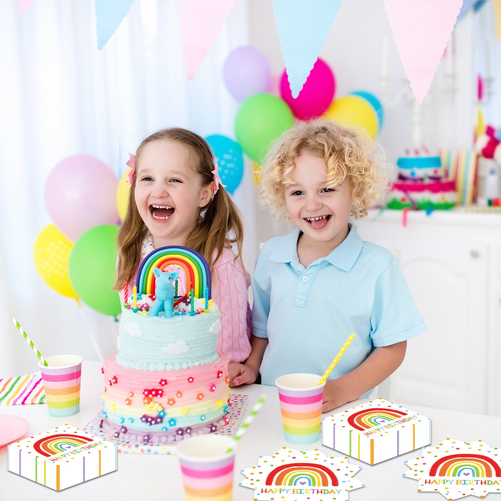 rainbow polka dot-napkin