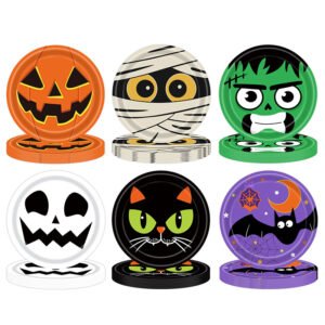 spooky halloween paper plates