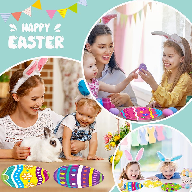 Holiday Series Easter Paper Plates Showcasing Vibrant Painted Egg Patterns – Image 5