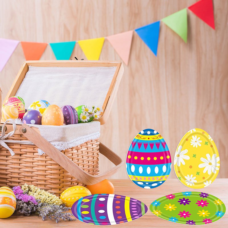 Holiday Series Easter Paper Plates Showcasing Vibrant Painted Egg Patterns – Image 2
