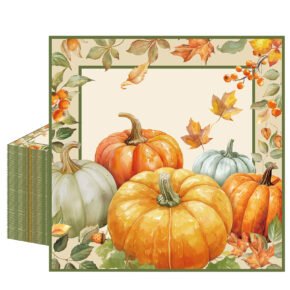 50pc fall square napkin (1) Pumpkin Square napkin