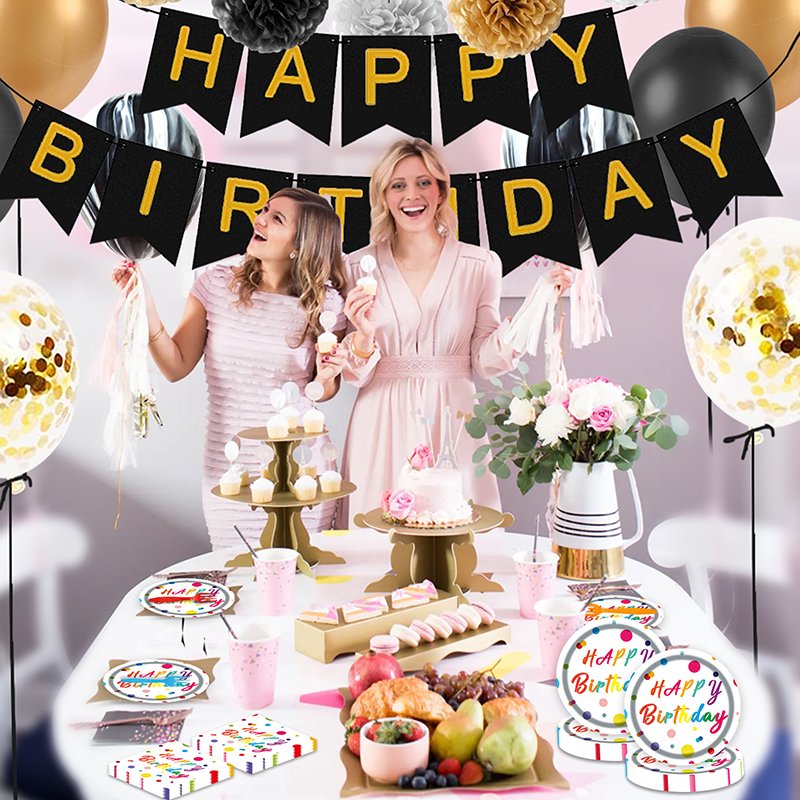 Happy Birthday Paper Plates Wholesale – Colorful Party Plates & Tableware Set - Image 2