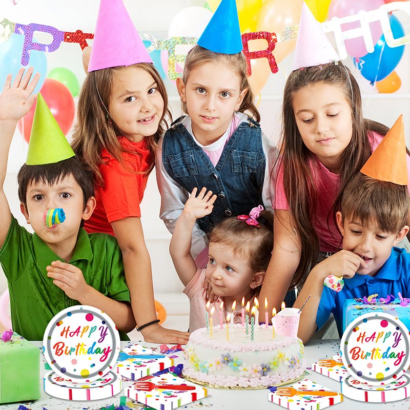 Happy Birthday Paper Plates Wholesale – Colorful Party Plates & Tableware Set - Image 3