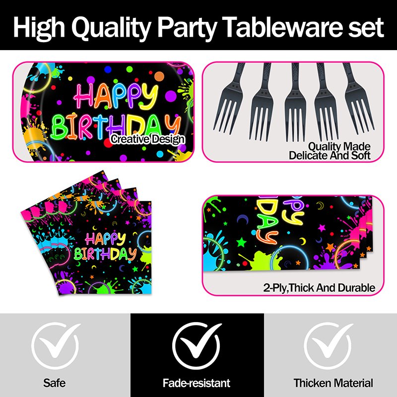 Happy Birthday Paper Plates Wholesale – Colorful Party Plates & Tableware Set - Image 7
