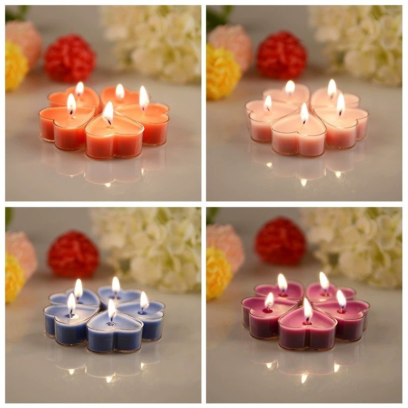 9 heart-shaped candles