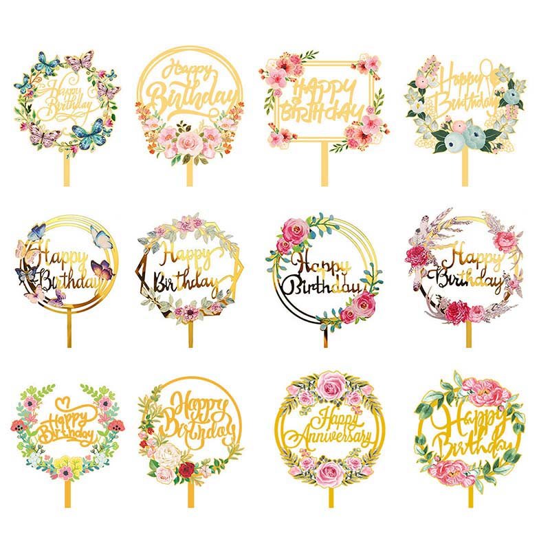 acrylic happy birthday cake topper