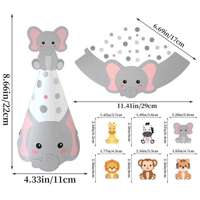 Animal cartoons party hat