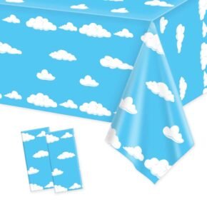 blue sky cloud print tablecloth