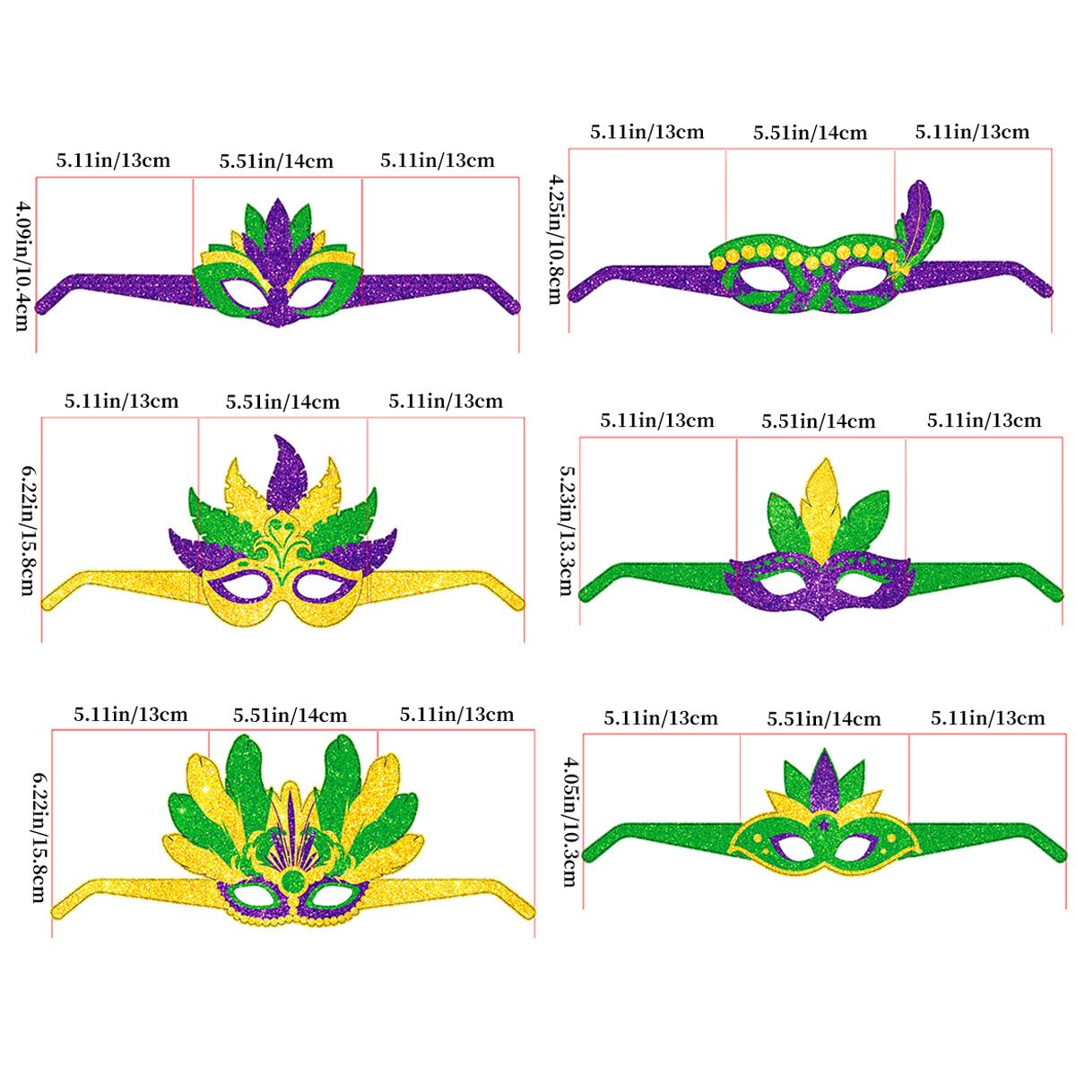 Brazilian Carnival MARDI Glasses