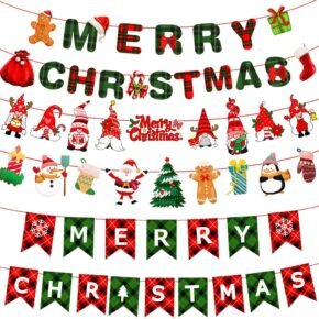 Christmas (4) Hanging Christmas Banners Wholesale – Festive Hanging Flag Decorations