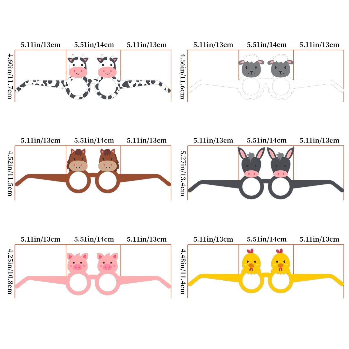 Farm Glasses Animals