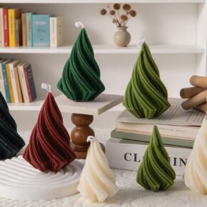 Geometric spiral taper candles