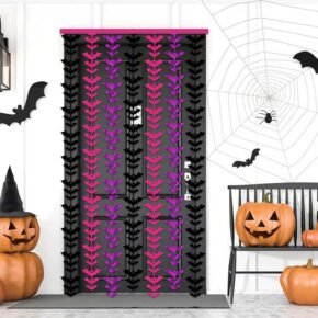 Halloween Bats Rain Curtain