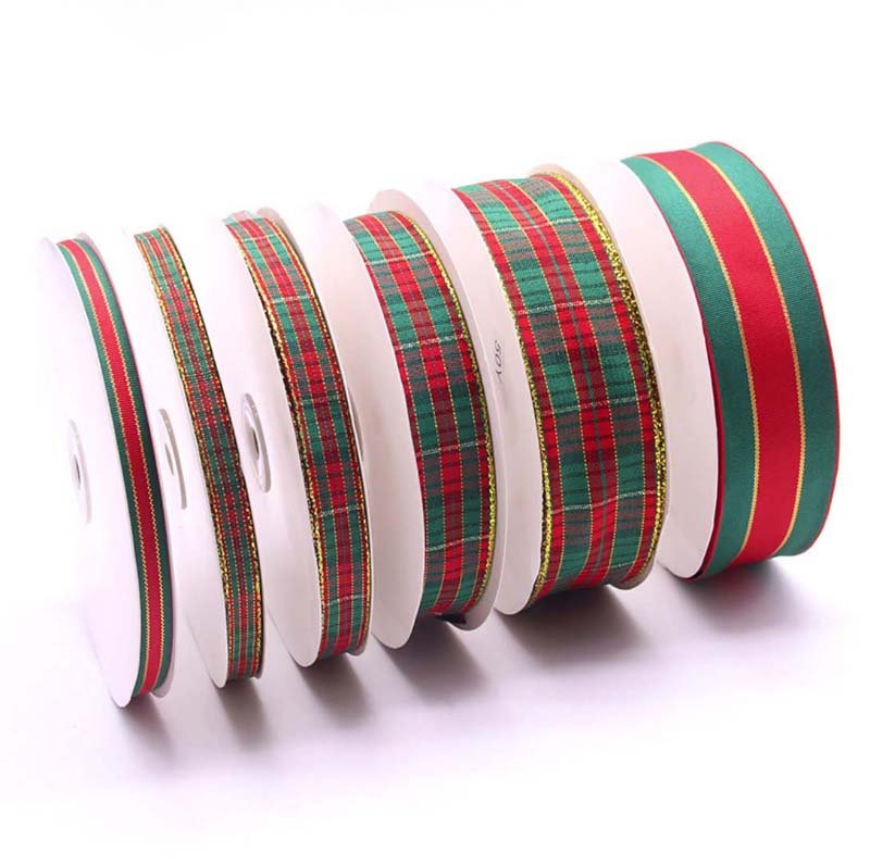 Gold-edged striped ribbon