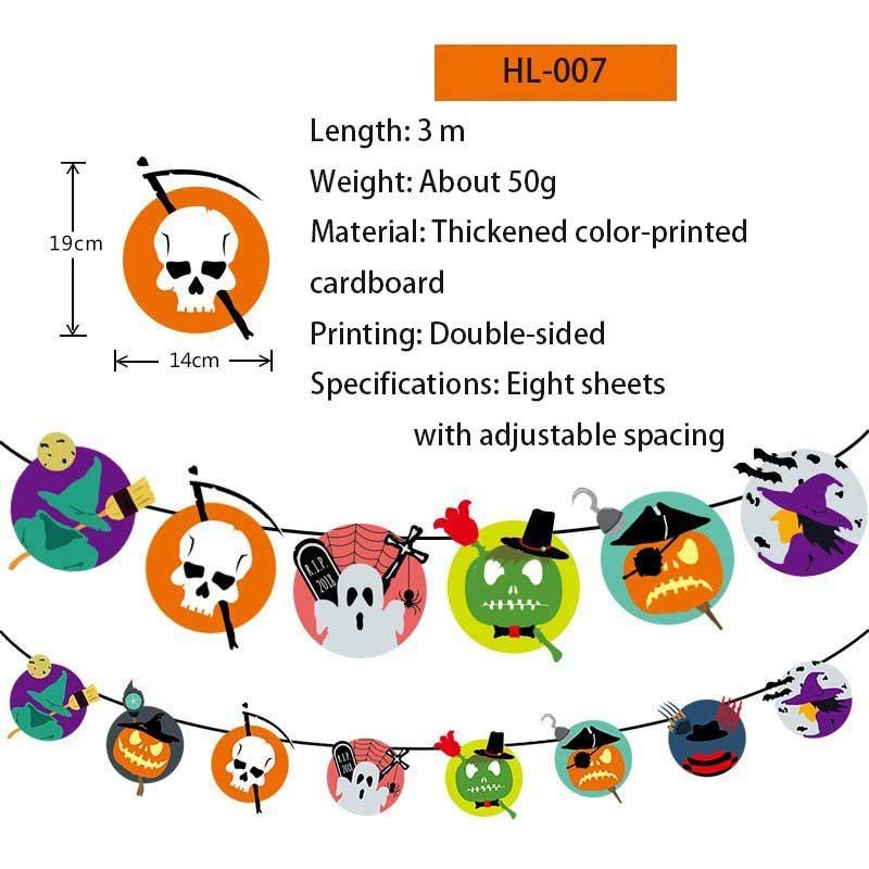 Halloween Hanging Flag Banners – Paper Material, Various Sizes & Festive Styles - Image 13