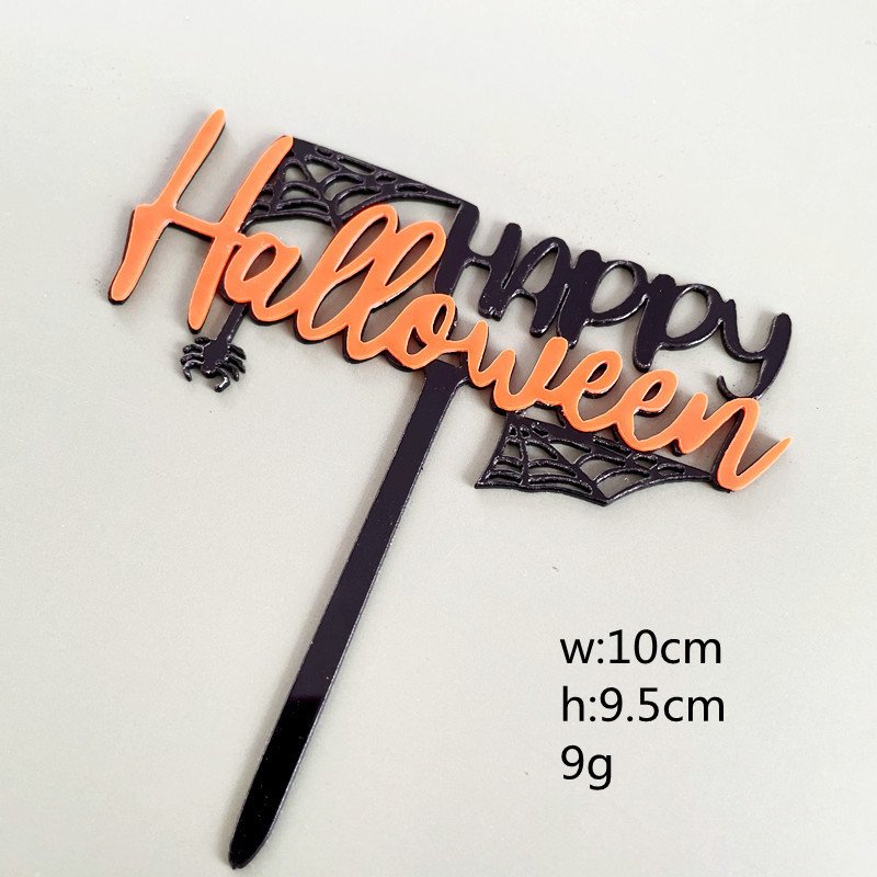 Double Layer Acrylic Letter Pumpkin Cake Topper Halloween Series Cake Decoration – Bild 6
