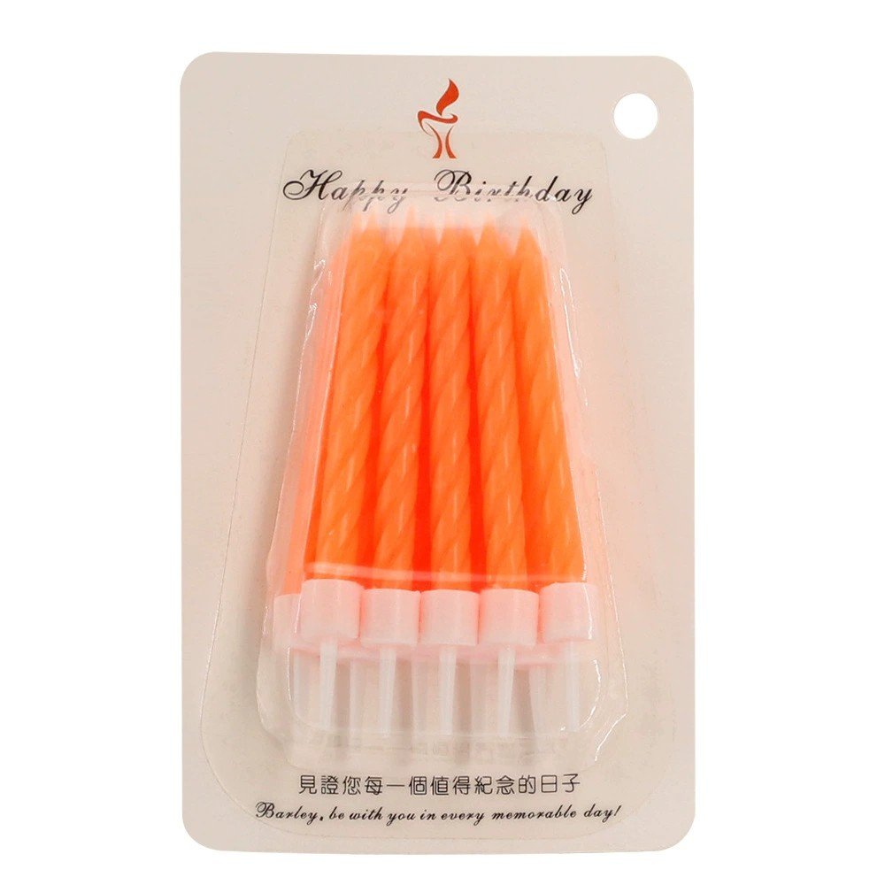 Macaron-colored threaded birthday candles