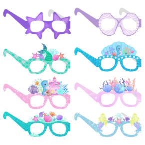mermaid birthday party glasses