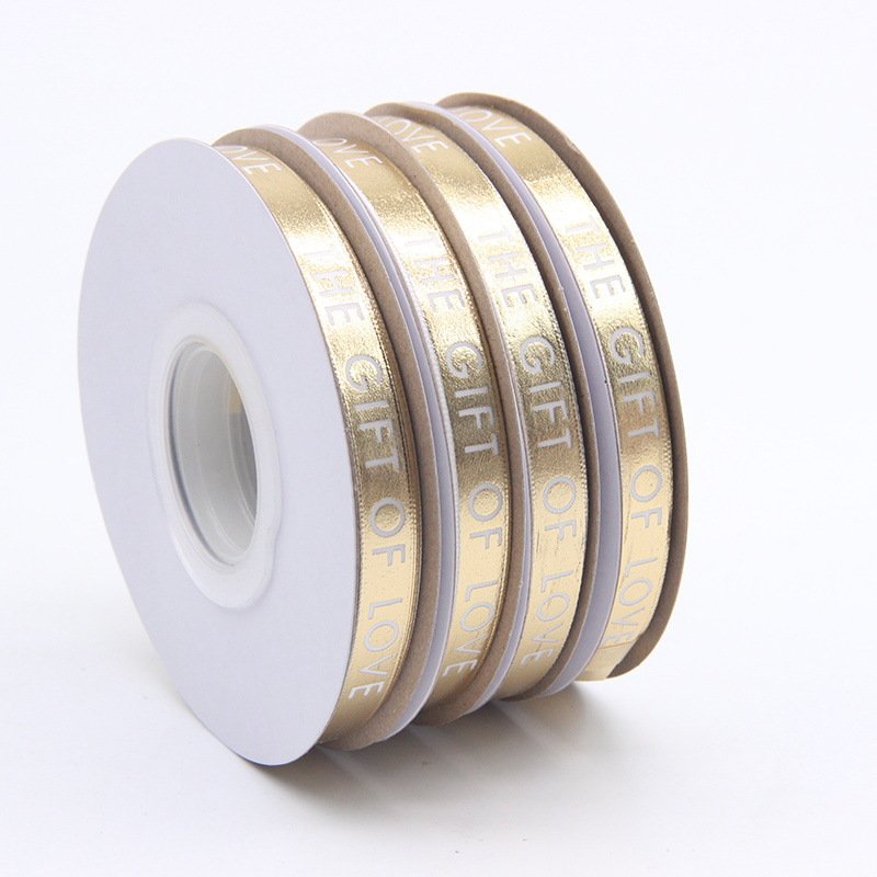 Luxurious Gold - Stamped Love Gift Ribbon for Special Occasions - Image 6