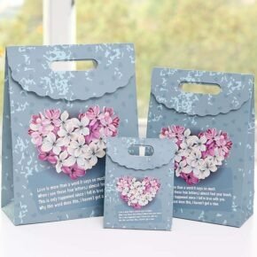 Velcro Bags – Elegant Blue Floral Velcro Bags for Sophisticated Gift Packaging